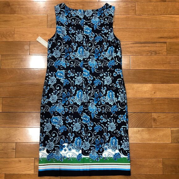 NEW Chico’s Sleeveless Shift Ponte Classic Navy Boatneck Dress Size 1 (US 8) - Picture 6 of 12